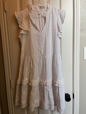 Caslon Lightweight White Ruffle Tiered Sundress